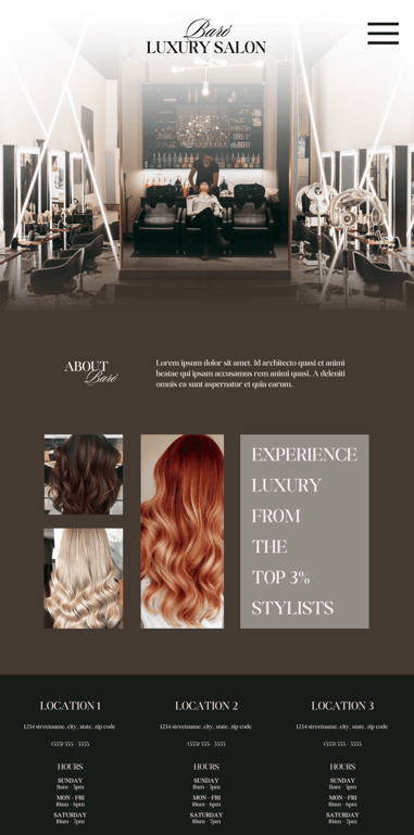 hair salon website design