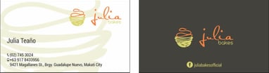 julia bakes business card front and back