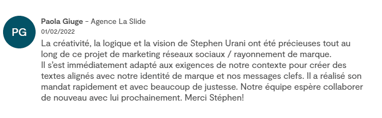 avis client