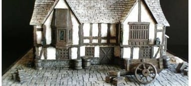 Maqueta de posada medieval
