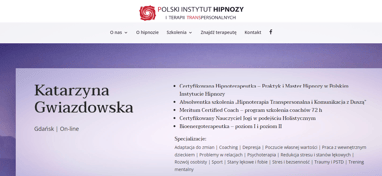 Certyfikat - Hipnoterapeutka Katarzyna Gwiazdowska Gdańsk