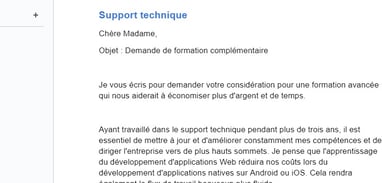 lettre de demande de financement de formation à son employeur