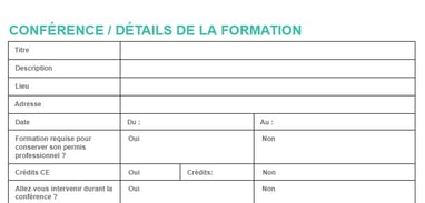 Modèle de fiche de demande de formation en entreprise