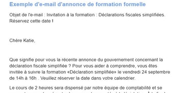 Exemple de mail d'invitation à un séminaire professionnel