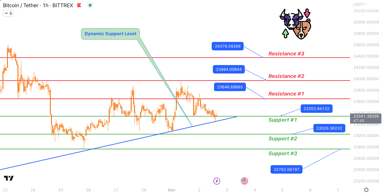 Bitcoin price chart with potential resistance levels and oversold RSI values analyzed by ShawnMCR