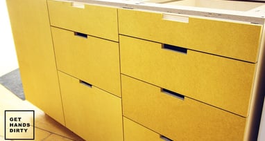 Yellow MDF kitchen cabinets