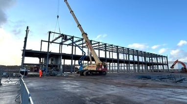 Steelwork dismantled for solar car ports