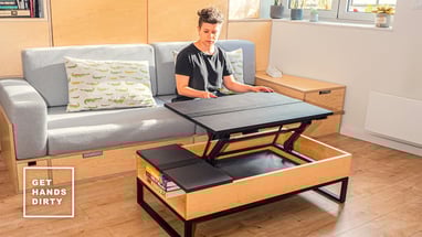 Multifunctional colored MDF hard mapple coffee table with a cork strip