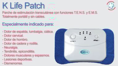KLIFE PATCH. Dispositivo TENS y EMS de electroterapia para el dolor.