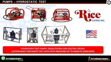 RICE HYDRO, HYDRATON HYDRO TEST PUMP UAE | info@fasttrackindustrial.com