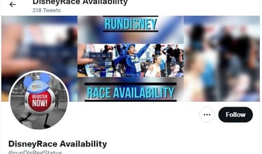 runDisney Race Availability Alerts on Twitter