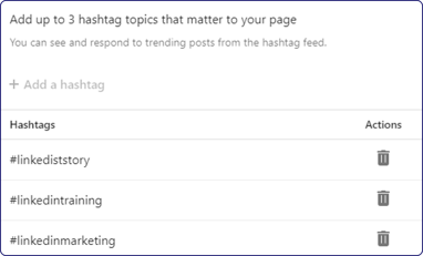 LinkedIn community hashtags