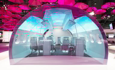 Airbus Kabine Projektion Telekom