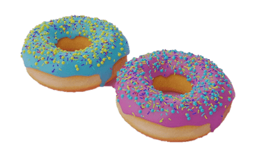 dois donuts com cobertura