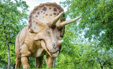 representação realista de um Triceratops