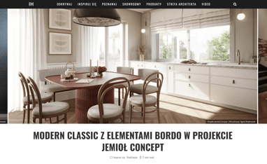 Modern Classic z elementami bordo w projekcie Jemioł Concept