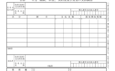 ANMEI Báo cáo các khoản chi trả ngoài lương nhân viên như thù lao, thưởng 報酬、料金、契約金及び賞金の支払調書
