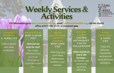 WEEKLY SERVICES & ACTIVITIES