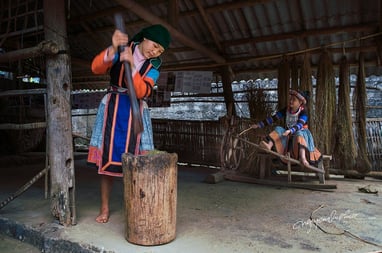 quay sợi dệt vải