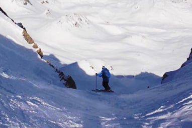 Once at the top of the couloir, the view is quite breath-taking