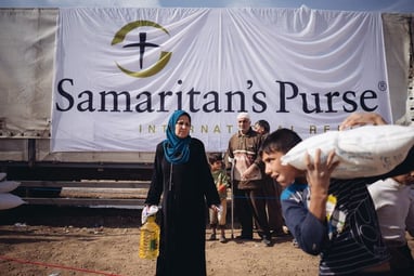 Samaritans Purse serving in the name of Jesus Christ