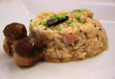 rissoto de arroz con setas y trufa