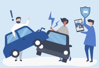 a man and woman with a car accident