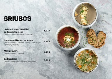 jachtklubo meniu sriubos