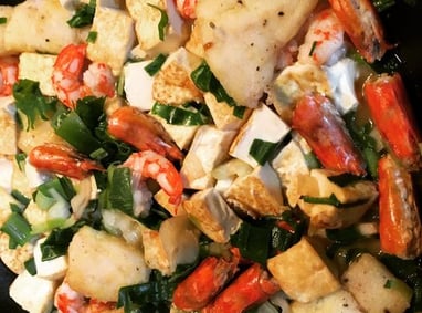 Braised tofu with seafood