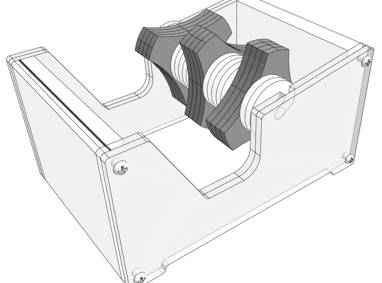 Digital mockup of the multi roll tape dispenser