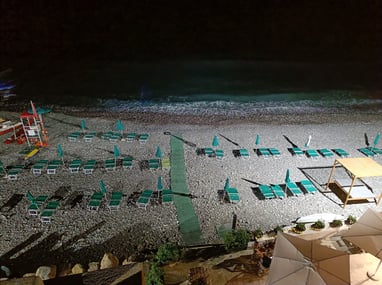Genova beach at night
