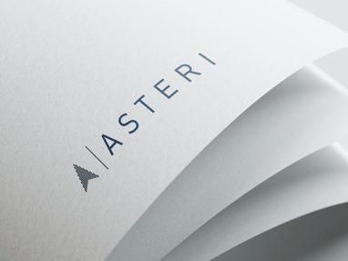 Asteri logotipas ir vizualinio identiteto dizainas skaitmeninės rinkodaros agentūrai