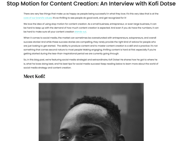 Stop Motion for Content Creation: An Interview with Kofi Dotse