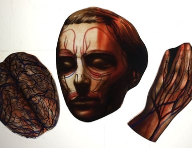 stained glass craftamanship arts and crafts  veins body brain anatomy