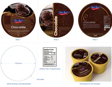 Dan Eric's - chocolate tub label specifications