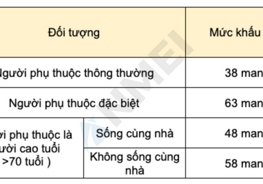 Khấu trừ người phụ thuộc và người thương tật(扶養控除額及び障害者等の控除)