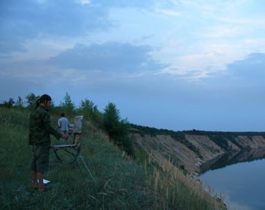 artist Evgeny Bondarenko on pleinair