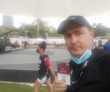 VĂctor Manuel Blanco González en Bayfront Park Miami para la FIBA 3x3 AmeriCup