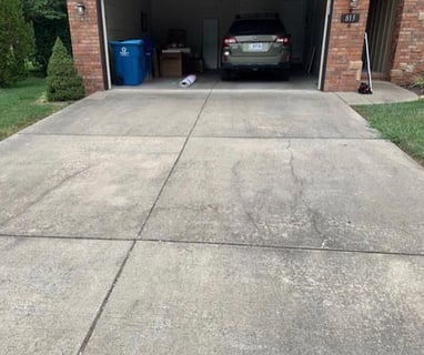 dirty driveway with mildew