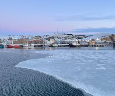 Cap-aux-Meules wharf in winter