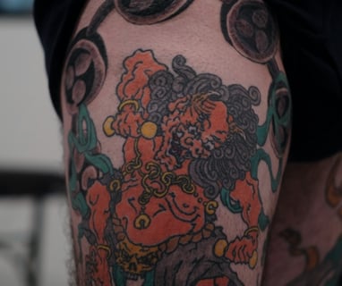 japanese tattoo oni deamon fujin raijin 