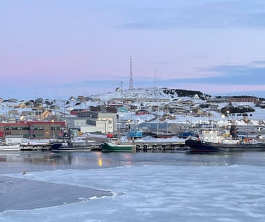 Le quai de Cap-aux-Meules l'hiver