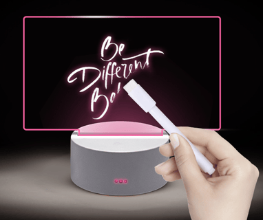 Lampe avec message effaçable