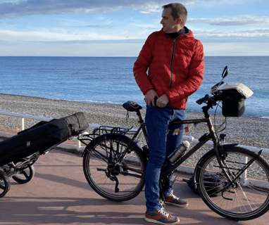 James Machu, kinésiologue à vélo