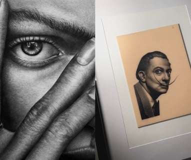Hyperrealizmas ant odos tattoo ir popieriaus, piešimas pieštuku paroda