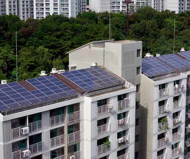 solar panels on apartaments roof