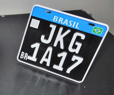 Placa Preta Mercosul Moto