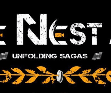 a black and white LOGO that says ESTATE NEST MEDIA
