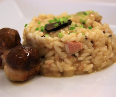 rissoto de arroz con setas y trufa