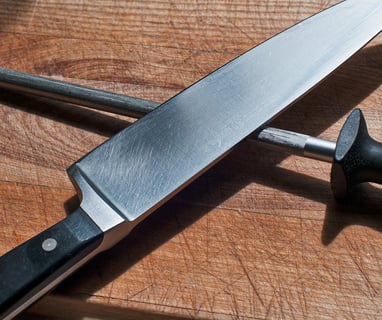cuchillo de cocina con afilador